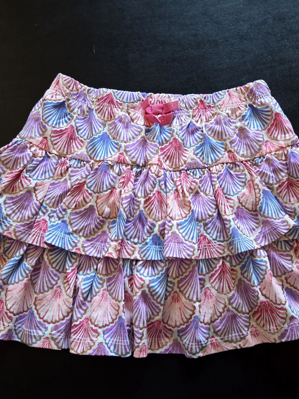 Tommy Bahama Pink & Lavender Shell-Print Tiered Skater Skirt